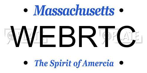 WEBRTC Massachusetts License Plate