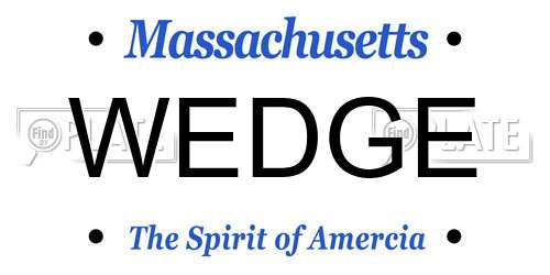 WEDGE Massachusetts License Plate