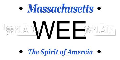 WEE Massachusetts License Plate