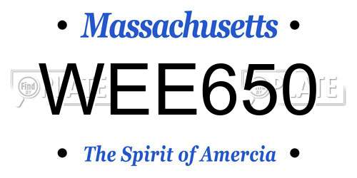 WEE650 Massachusetts License Plate