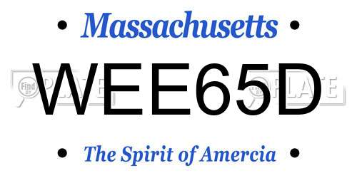 WEE65D Massachusetts License Plate