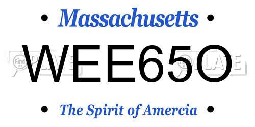 WEE65O Massachusetts License Plate