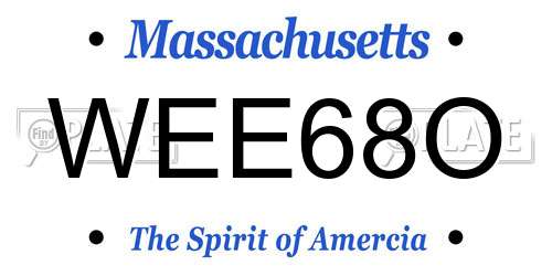 WEE68O Massachusetts License Plate