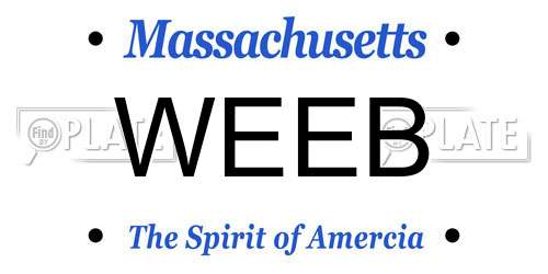 WEEB Massachusetts License Plate