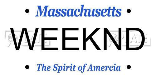 WEEKND Massachusetts License Plate