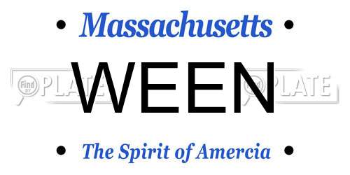WEEN Massachusetts License Plate
