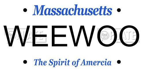 WEEWOO Massachusetts License Plate