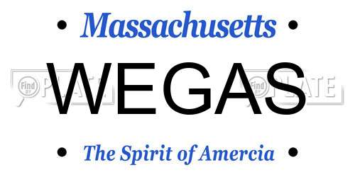 WEGAS Massachusetts License Plate