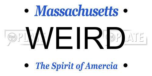 WEIRD Massachusetts License Plate