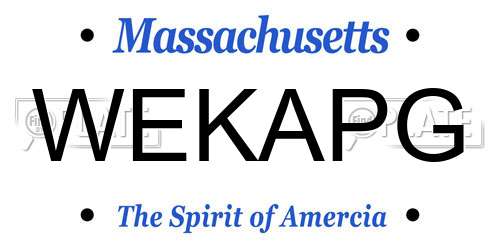 WEKAPG Massachusetts License Plate
