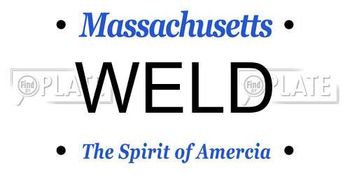 WELD Massachusetts License Plate