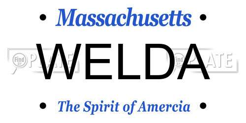 WELDA Massachusetts License Plate