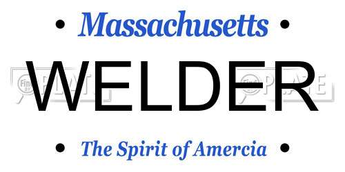 WELDER Massachusetts License Plate