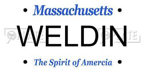 WELDIN Massachusetts License Plate
