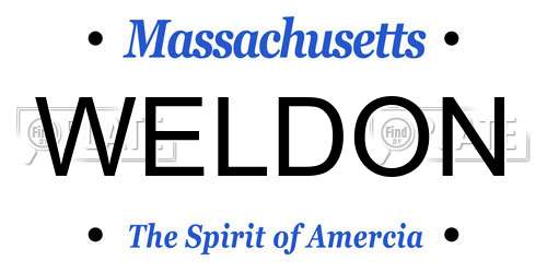 WELDON Massachusetts License Plate