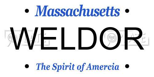 WELDOR Massachusetts License Plate