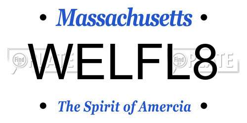 WELFL8 Massachusetts License Plate