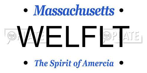WELFLT Massachusetts License Plate