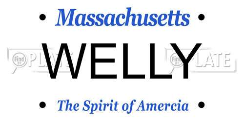 WELLY Massachusetts License Plate