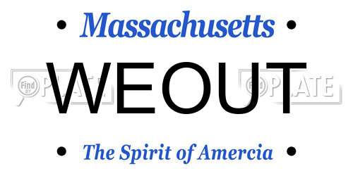 WEOUT Massachusetts License Plate