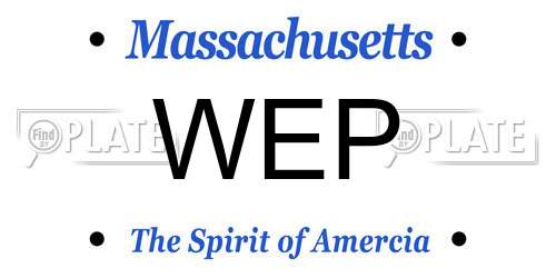 WEP Massachusetts License Plate