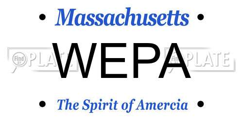 WEPA Massachusetts License Plate