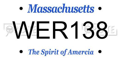 WER138 Massachusetts License Plate