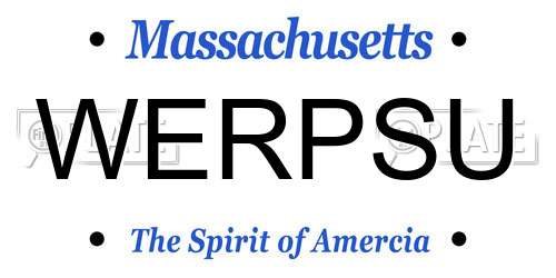 WERPSU Massachusetts License Plate