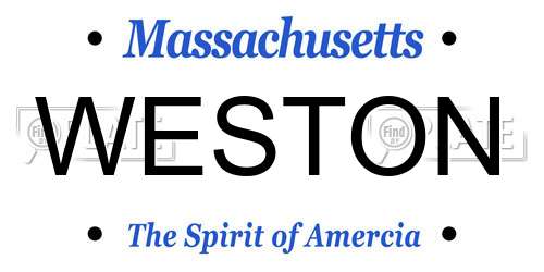WESTON Massachusetts License Plate