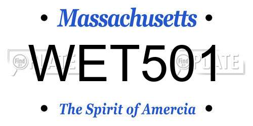 WET501 Massachusetts License Plate