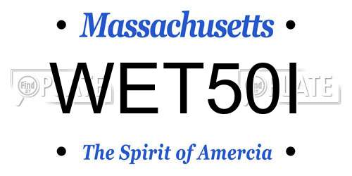 WET50I Massachusetts License Plate