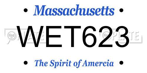 WET623 Massachusetts License Plate