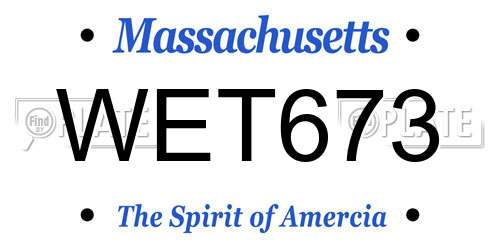 WET673 Massachusetts License Plate