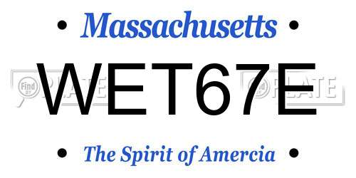 WET67E Massachusetts License Plate