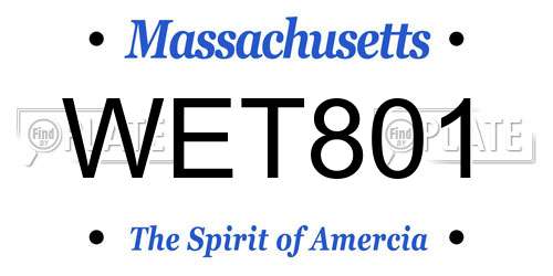 WET801 Massachusetts License Plate