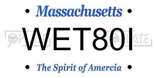 WET80I Massachusetts License Plate