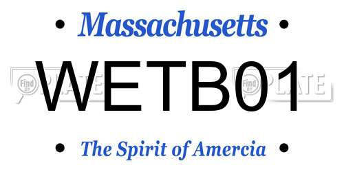 WETB01 Massachusetts License Plate