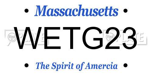 WETG23 Massachusetts License Plate