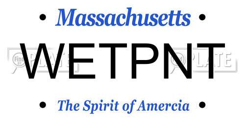 WETPNT Massachusetts License Plate