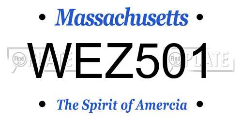 WEZ501 Massachusetts License Plate