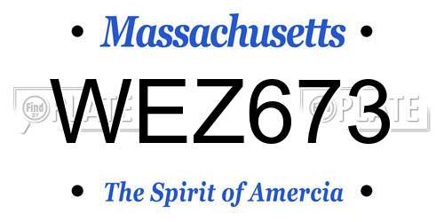 WEZ673 Massachusetts License Plate