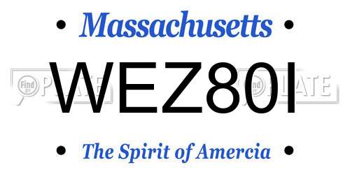 WEZ80I Massachusetts License Plate