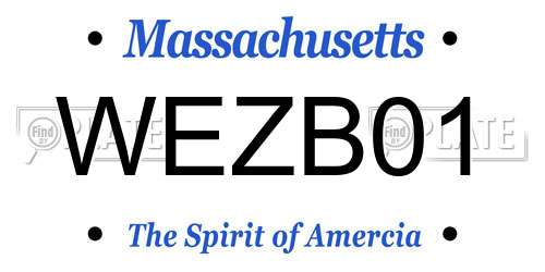 WEZB01 Massachusetts License Plate