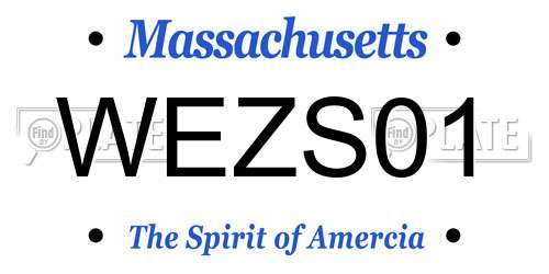 WEZS01 Massachusetts License Plate