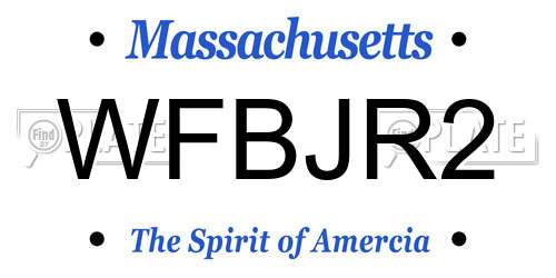 WFBJR2 Massachusetts License Plate