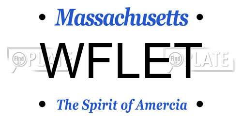 WFLET Massachusetts License Plate