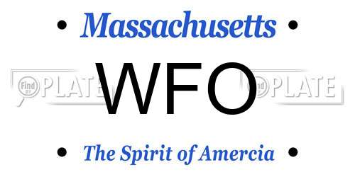 WFO Massachusetts License Plate