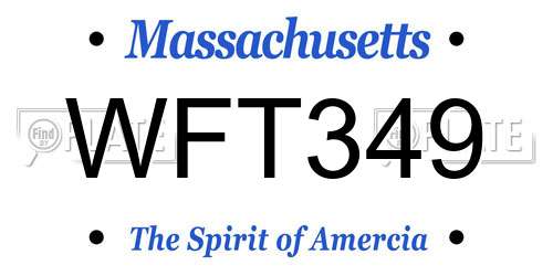 WFT349 Massachusetts License Plate