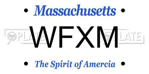 WFXM Massachusetts License Plate