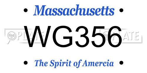 WG356 Massachusetts License Plate
